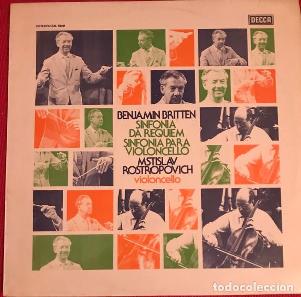 Discos de vinilo: Benjamin Britten, Mstislav Rostropovich &ndash; Sinfonia Da Requiem, Sinfonia Para Violoncello