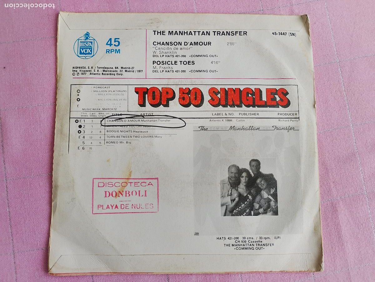 Discos de vinilo: The Manhattan Transfer &ndash; Chanson Damour, 1977 - Foto 4