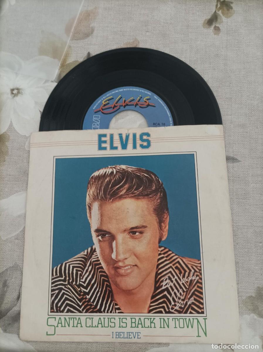 Discos de vinilo: Elvis Presley single santa claus is back in town