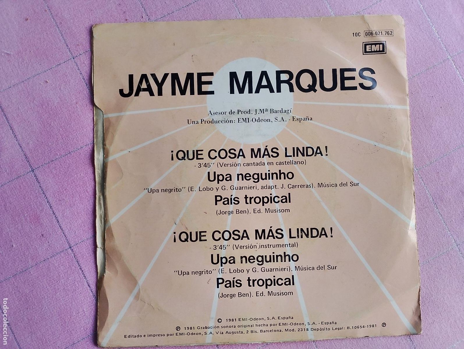 Discos de vinilo: Jayme Marques &ndash; &iexcl;Que Cosa Mas Linda!, 1981 - Foto 4