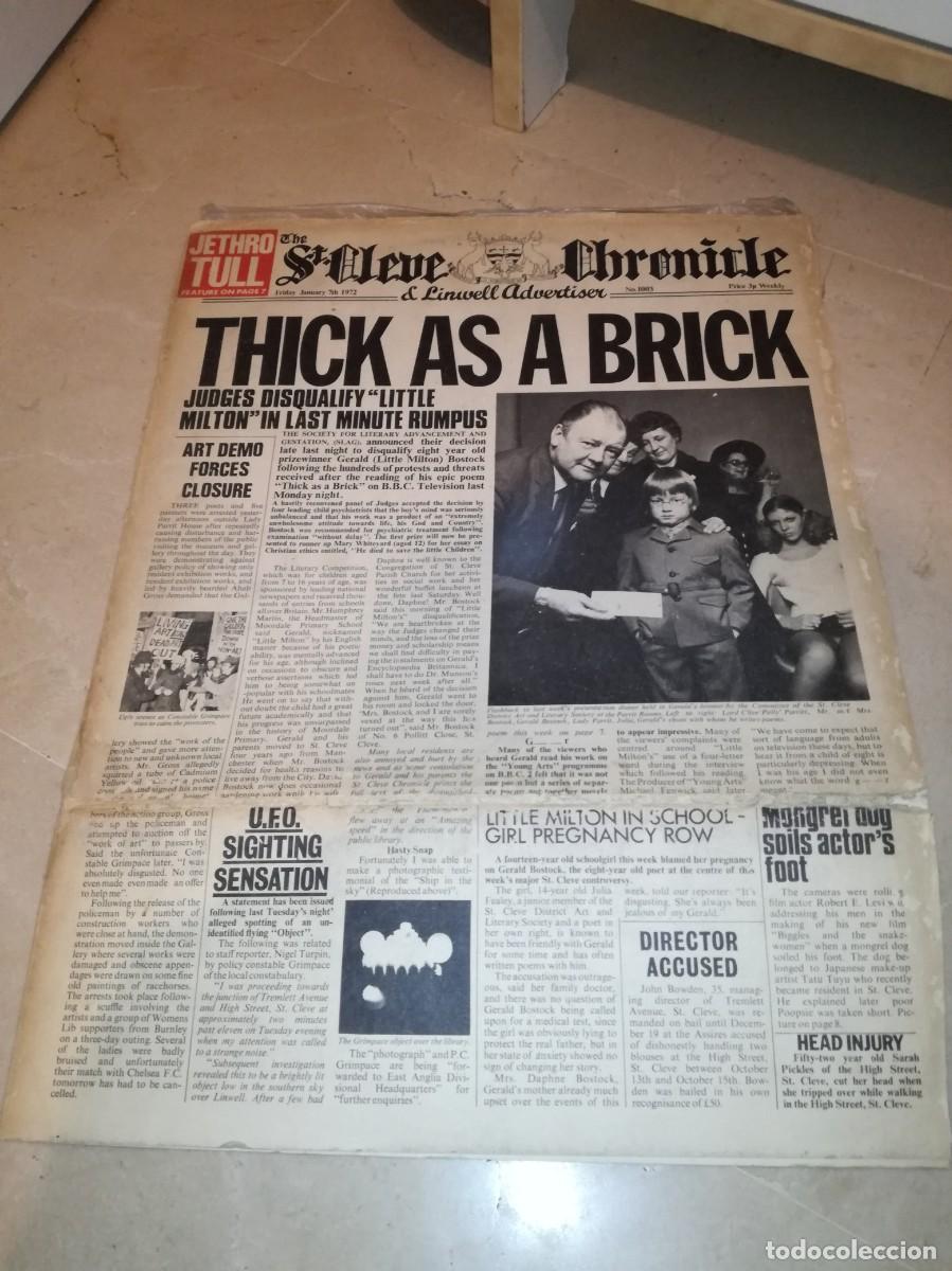 Discos de vinilo: JETHRO TULL-THICK AS A BRICK-EDICI&Oacute;N ORIGINAL ESPA&Ntilde;OLA-CON PERIODICO COMPLETO