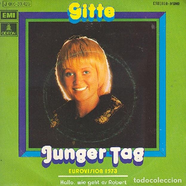 Discos de vinilo: Gitte &ndash; Junger tag; Hallo, wie geht es Robert &ndash; ODEON 30.425 &ndash; 1976