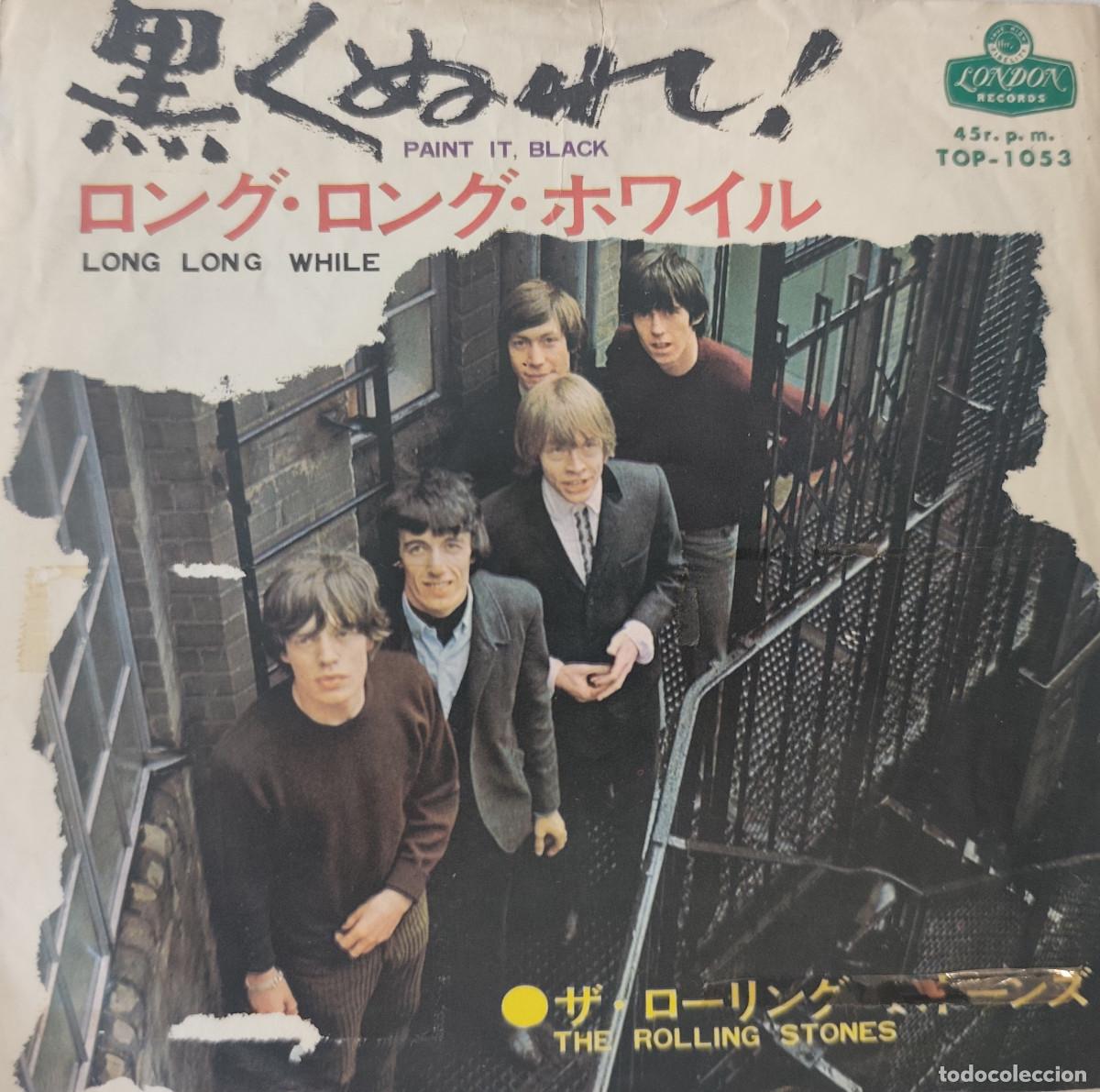 Discos de vinilo: Rolling Stones single made in Japan Paint It Black / Long Long While (London Records, 1966)