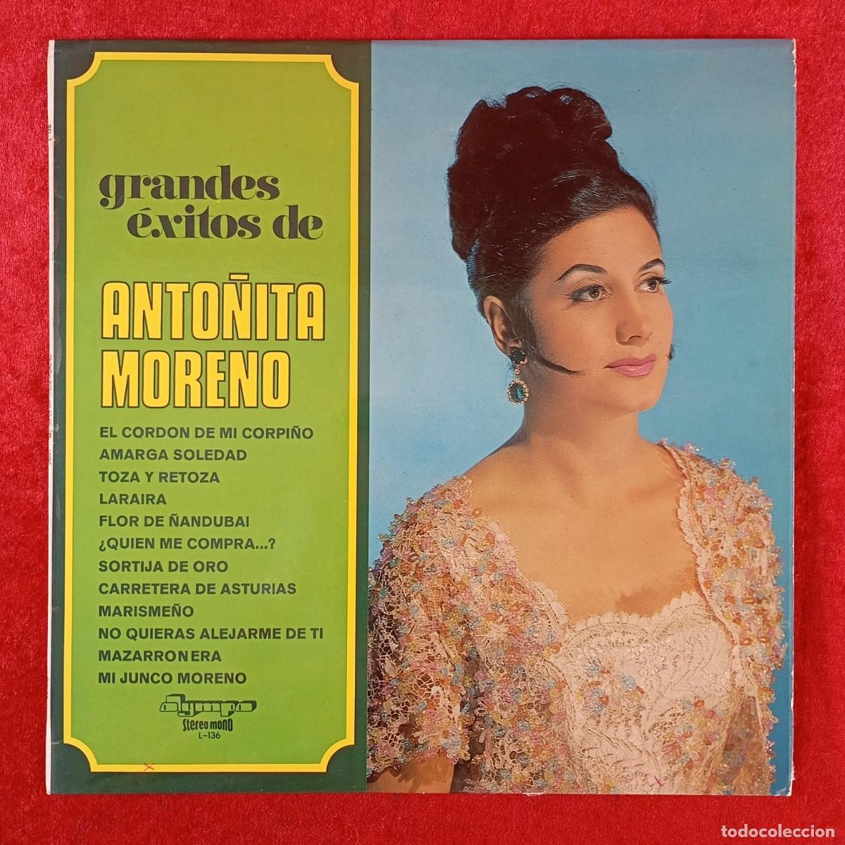 Discos de vinilo: GRANDES &Eacute;XITOS DE ANTO&Ntilde;ITA MORENO - DISCO LP VINILO - OLYMPO - STEREO MONO - L-136 / 271