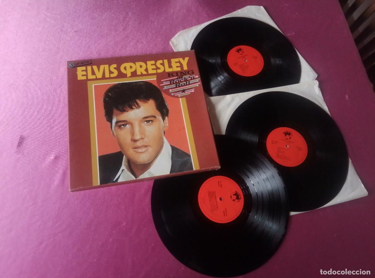 Discos de vinilo: ELVIS PRESLEY KING OF ROCK TRIPLE LP L31 2-3