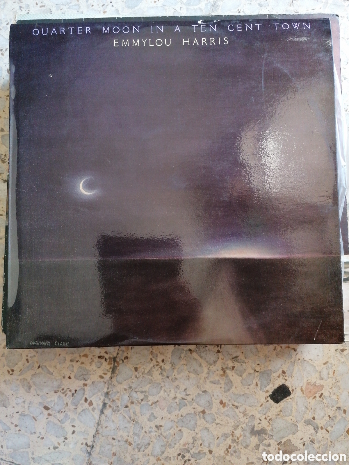 Vinyl records: LP EMMYLOU HARRIS QUARTER MOON IN A TEN CENT TOWN 1978 ESPA&Ntilde;A INSERT