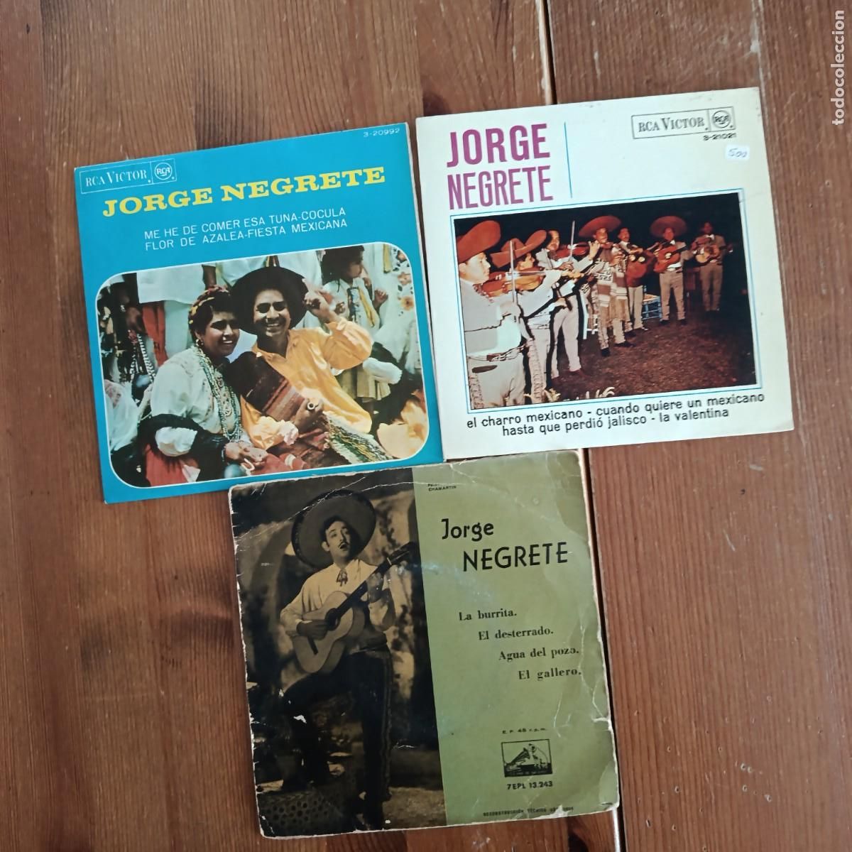 Discos de vinilo: JORGE NEGRETE - LOTE DE 3 EPS EDICI&Oacute;N ESPA&Ntilde;OLA A&Ntilde;OS 50 Y 60