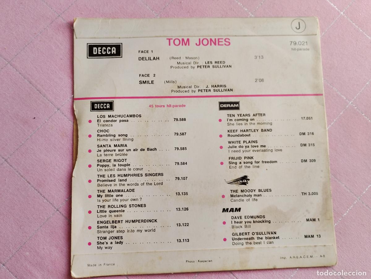 Discos de vinilo: Tom Jones &ndash; Delilah, 1968 - Foto 4