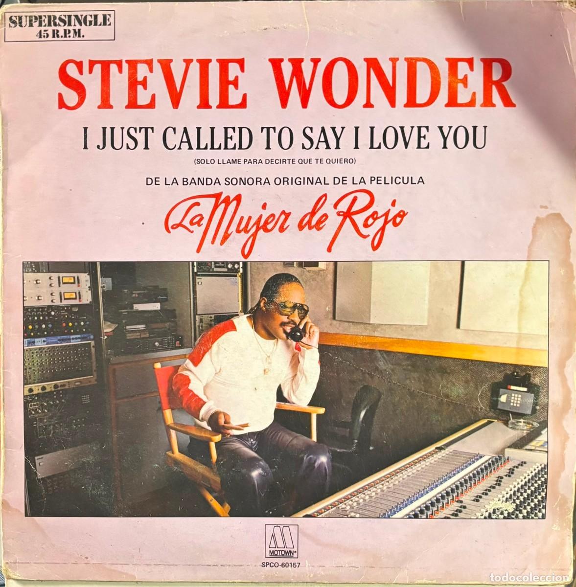Discos de vinilo: LP MAXI SINGLE STEVIE WONDER-I JUST CALLED TO SAY I LOVE YOU. LP-SEXT-1274