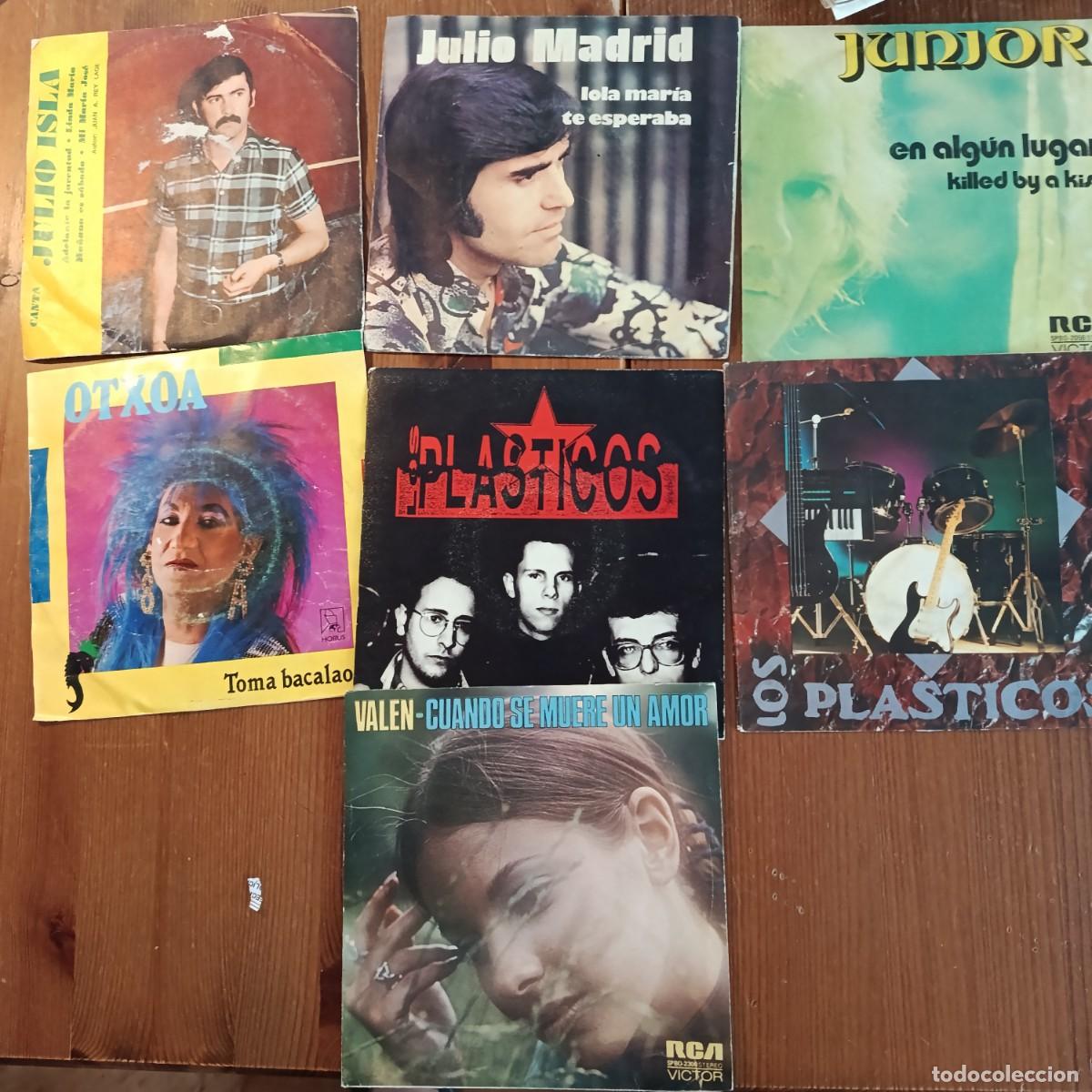 Discos de vinilo: LOTE DE 7 SINGLES DE SOLISTAS Y GRUPOS ESPA&Ntilde;OLES A&Ntilde;OS 70 / 80 - LOS PL&Aacute;STICOS, VALEN, JUNIOR, OTXOA