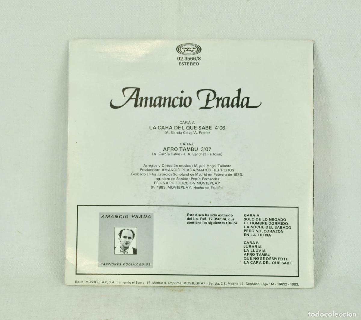 Discos de vinilo: Amancio Prada - La cara del que sabe - Foto 2