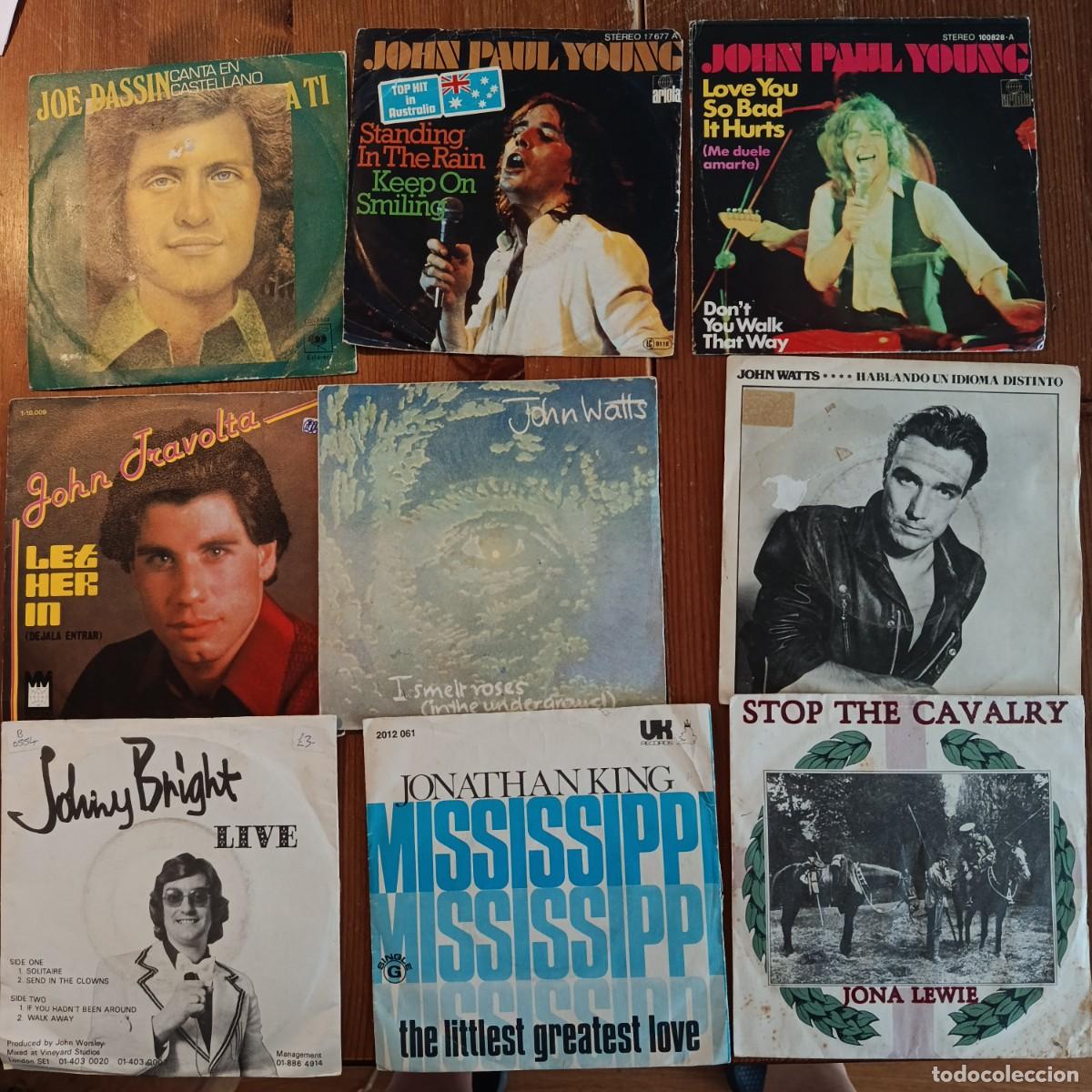 Discos de vinilo: LOTE DE 9 SINGLES DE SOLISTAS EXTRANJEROS A&Ntilde;OS 70 / 80 - JOHN PAUL YOUNG,JOE DASSIN, JOHN TRAVOLTA
