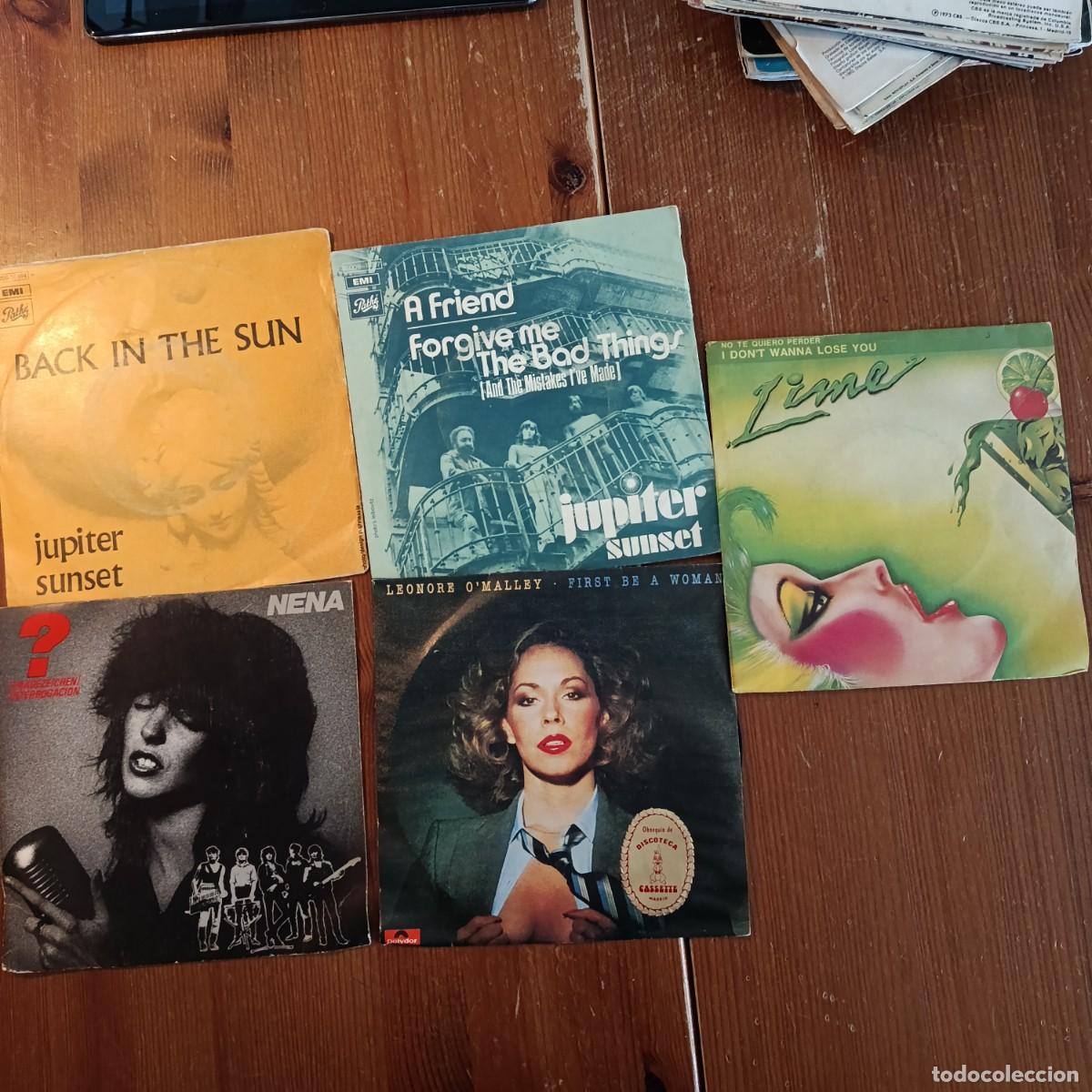 Discos de vinilo: LOTE DE 5 SINGLES GRUPOS Y SOLISTAS EXTRANJEROS A&Ntilde;OS 70-80 - NENA, LIME, JUPITER SUNSET