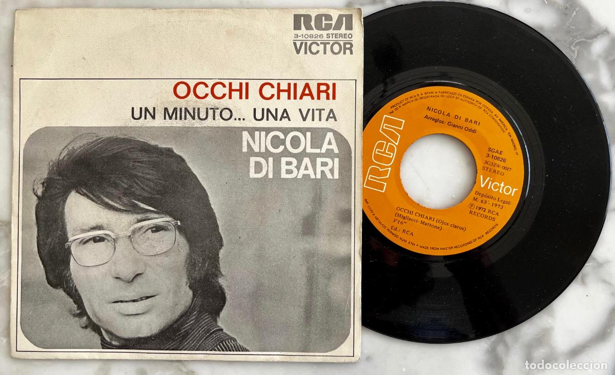 Discos de vinilo: NICOLA DI BARI. OCCHI CHIARI. SINGLE ORIGINAL ESPA&Ntilde;A 1973