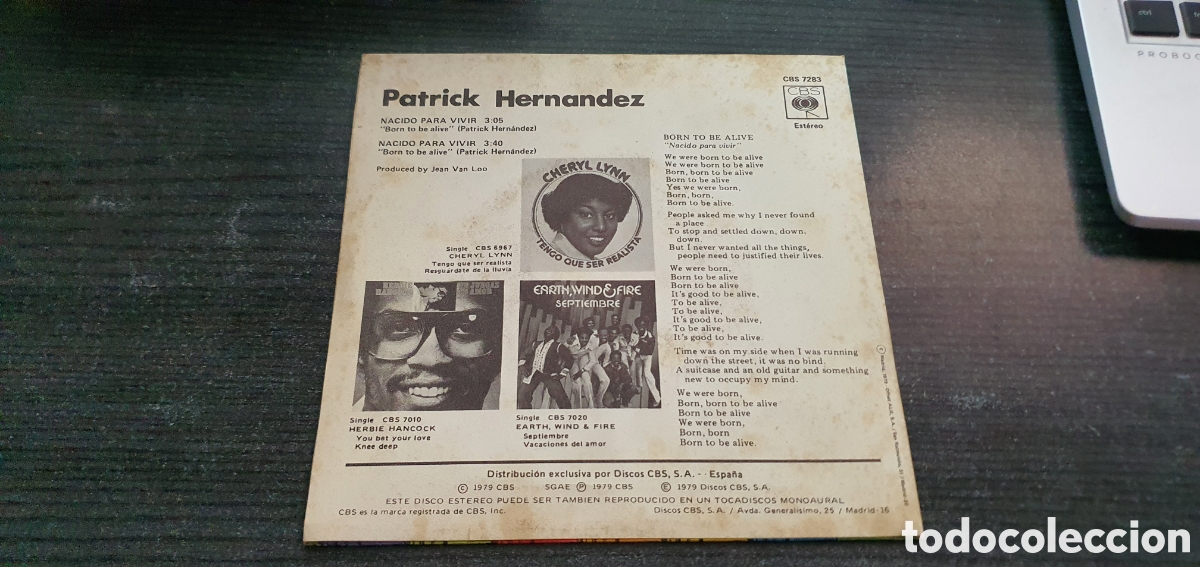 Discos de vinilo: Patrick Hernandez Born to be alive - Foto 3