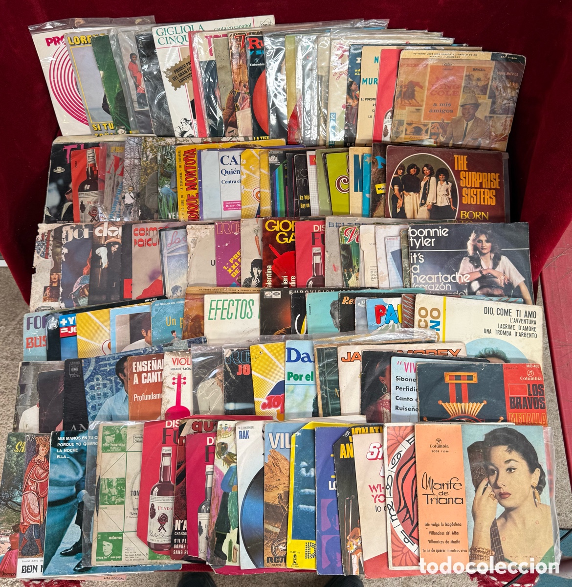 Discos de vinilo: Enorme lote de + 100 discos vinilo antiguos,Singles!