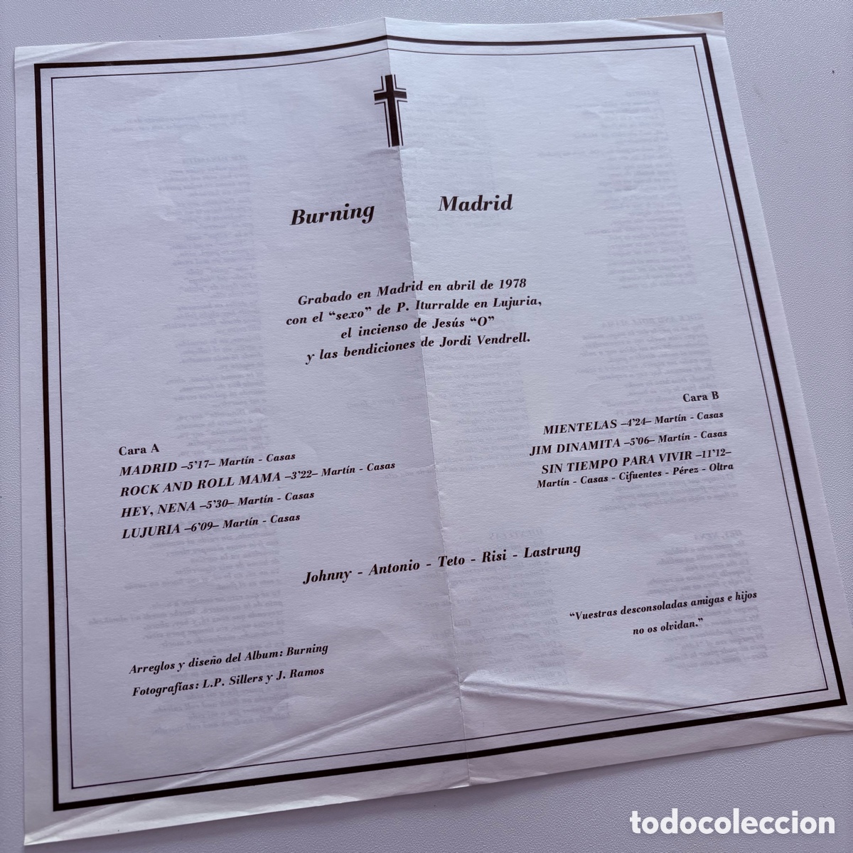 Discos de vinilo: lp Burning &ndash; Madrid edicion espa&ntilde;ola de 1978 - Foto 5