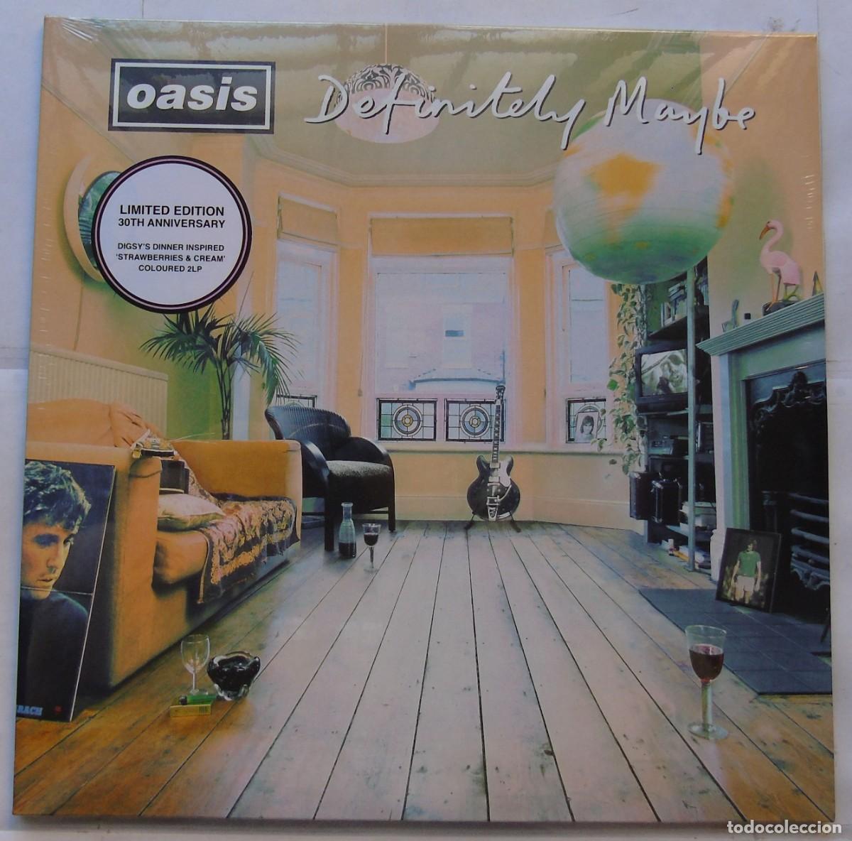 Discos de vinilo: Oasis Definitely Maybe 2-LP EU 2024 30th Anniversary &rdquo;Strawberries & Cream&rdquo; color vinyl
