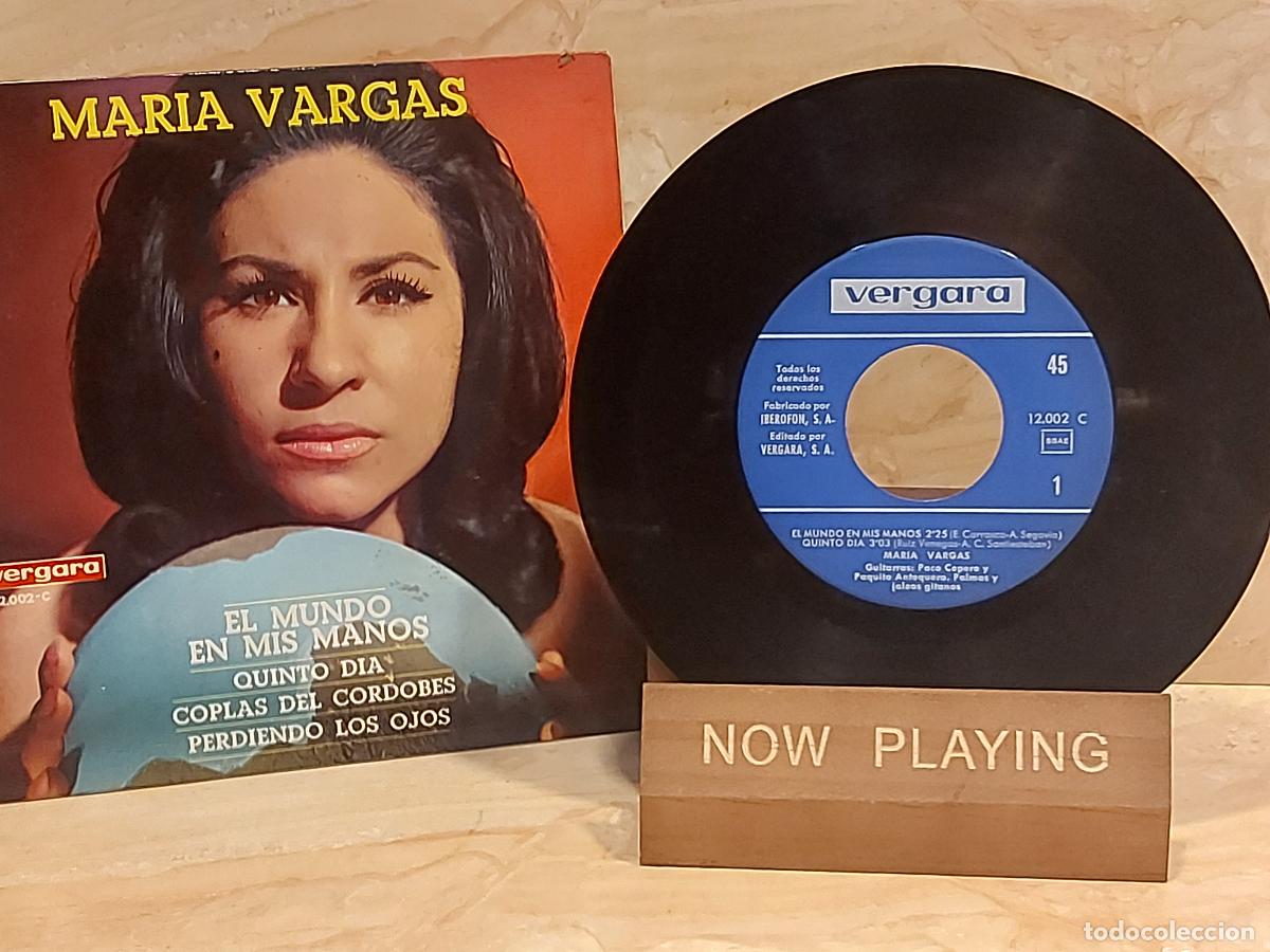 Discos de vinilo: MAR&Iacute;A VARGAS | EL MUNDO EN MIS MANOS +3 | EP-VERGARA-1967 | MBC. ***
