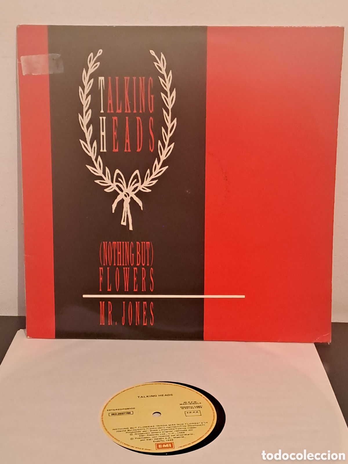 Discos de vinilo: Talking Heads (Nothing But) Flowers / Mr. Jones EMI 1988 (052-2027786) Espa&ntilde;a Maxi single LA..4