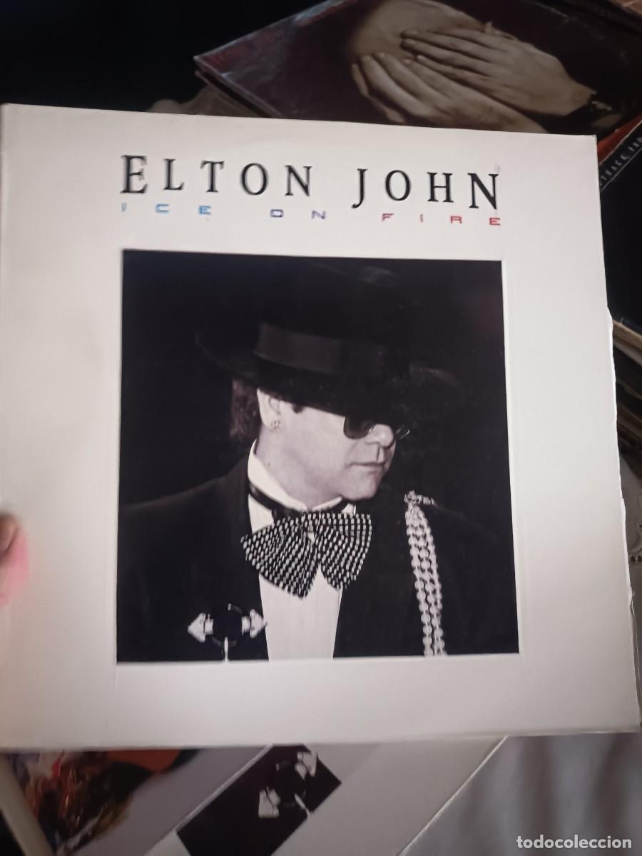 Discos de vinilo: LP ELTON JOHN,( ice on fire)