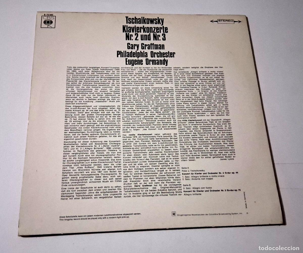 Discos de vinilo: GARY GRAFFMAN EUGENE ORMANDY &rdquo;TSCHAIKOWSKY KLAVIERKONZERTE 2&rdquo; LP VINYL 12&rdquo; G/BE - Foto 2