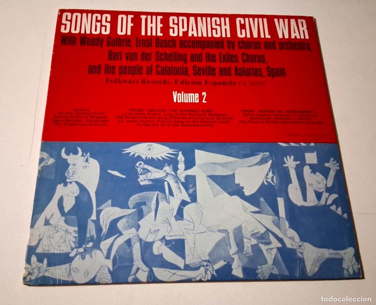 Discos de vinilo: LP &rdquo;SONGS OF THE SPANISH CIVIL WAR VOL 2&rdquo; LP VINYL 12&rdquo; VG/MBE G/BE +ENCARTE +LET