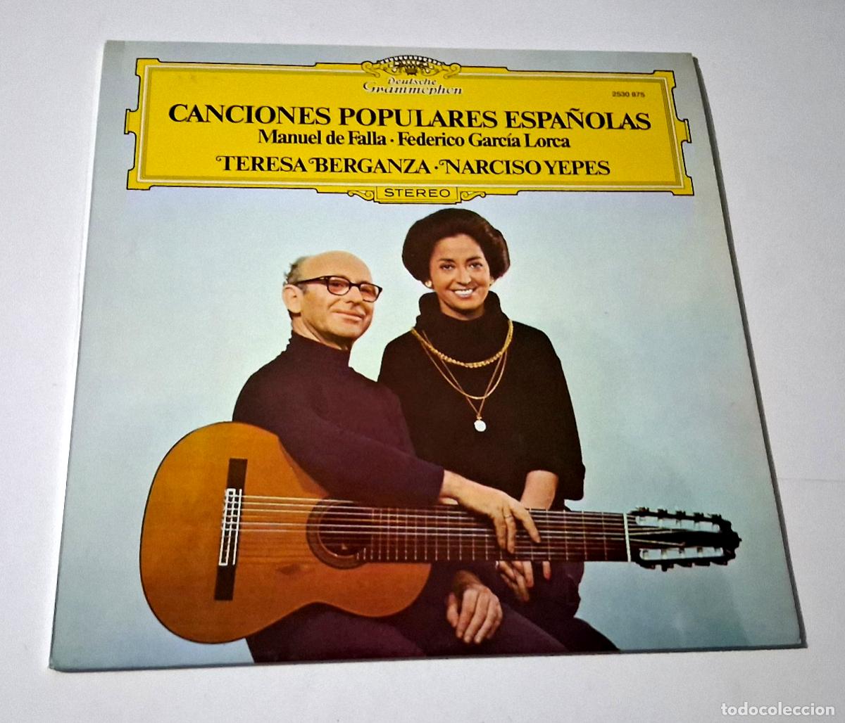 Discos de vinilo: TERESA BERGANZA NARCISO YEPES CANCIONES POPULARES ESPA&Ntilde;OLAS&rdquo; LP VINYL 12&rdquo; VG/MBE
