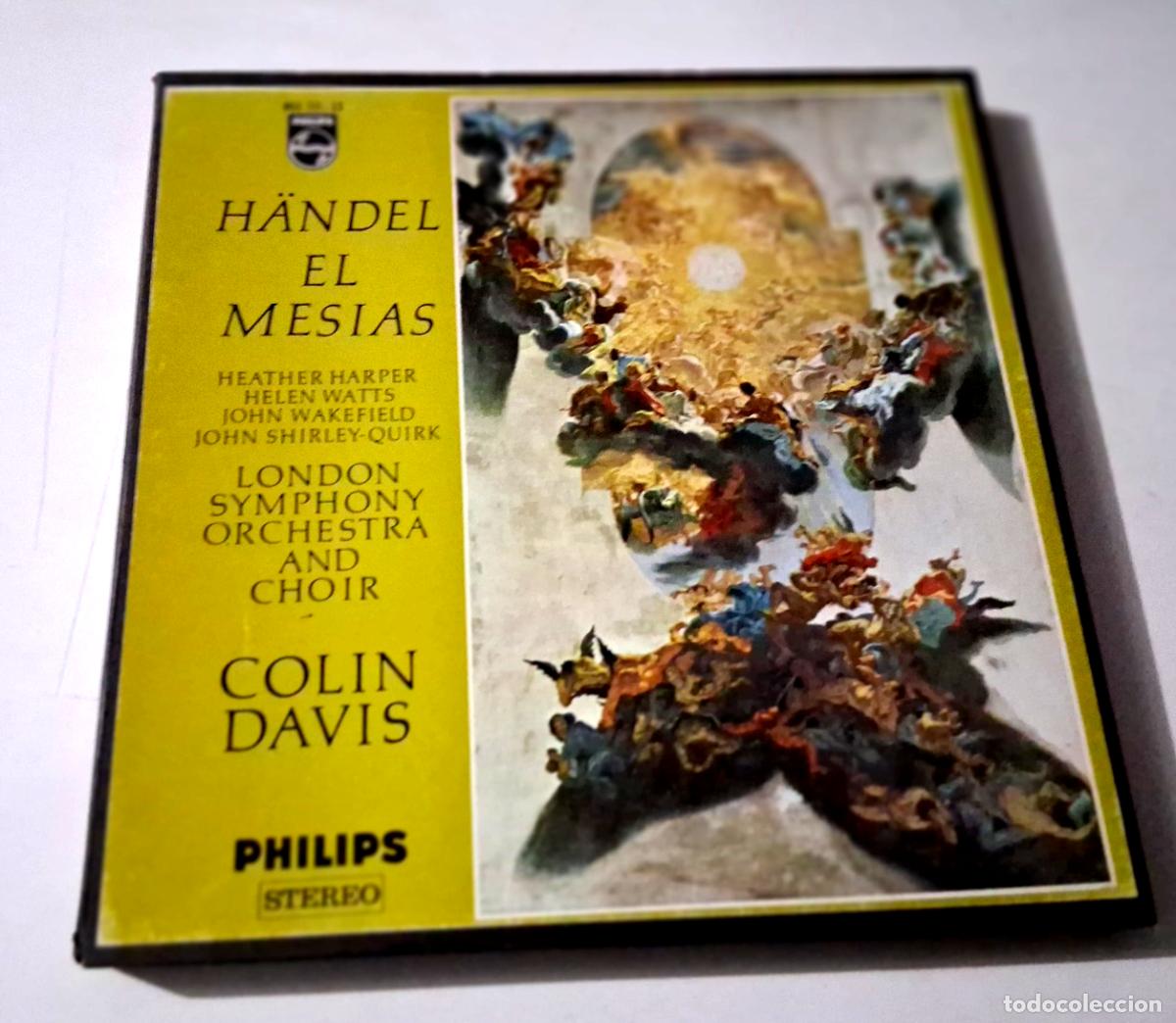 Discos de vinilo: COLIN DAVIS &rdquo;HANDEL EL MESIAS&rdquo; 3LP BOX SET LP VINYL 12&rdquo; VG/MBE +FOLLETO CASTELLA