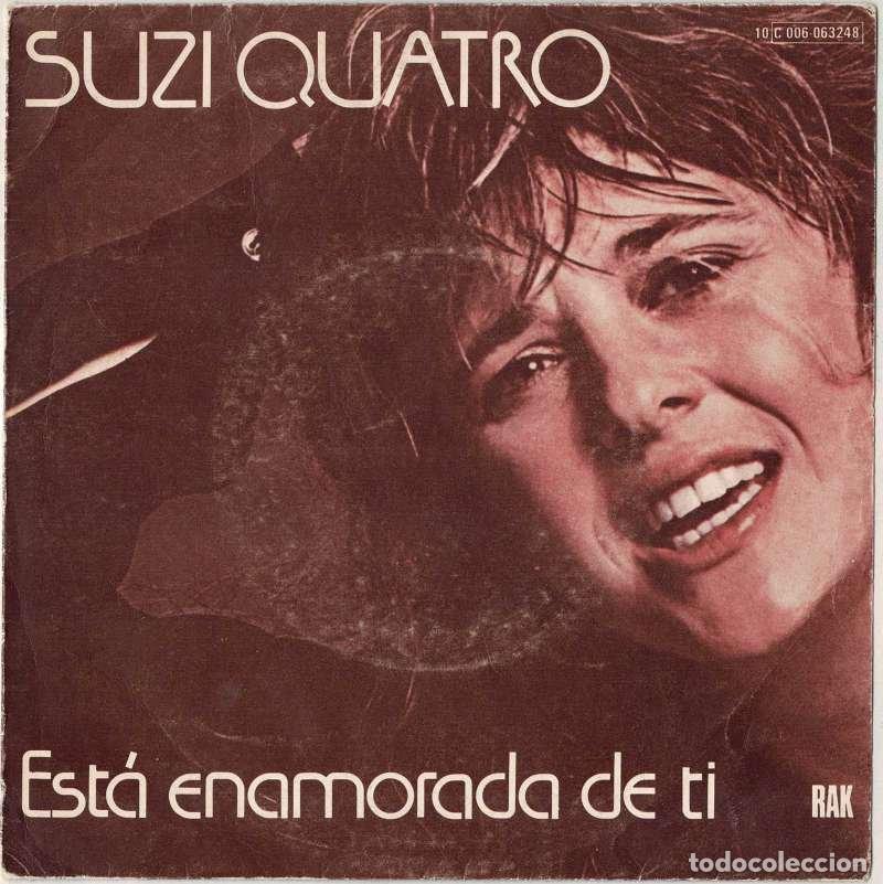 Discos de vinilo: Suzi Quatro - Est&aacute; enamorada de ti. Single (solo la funda)