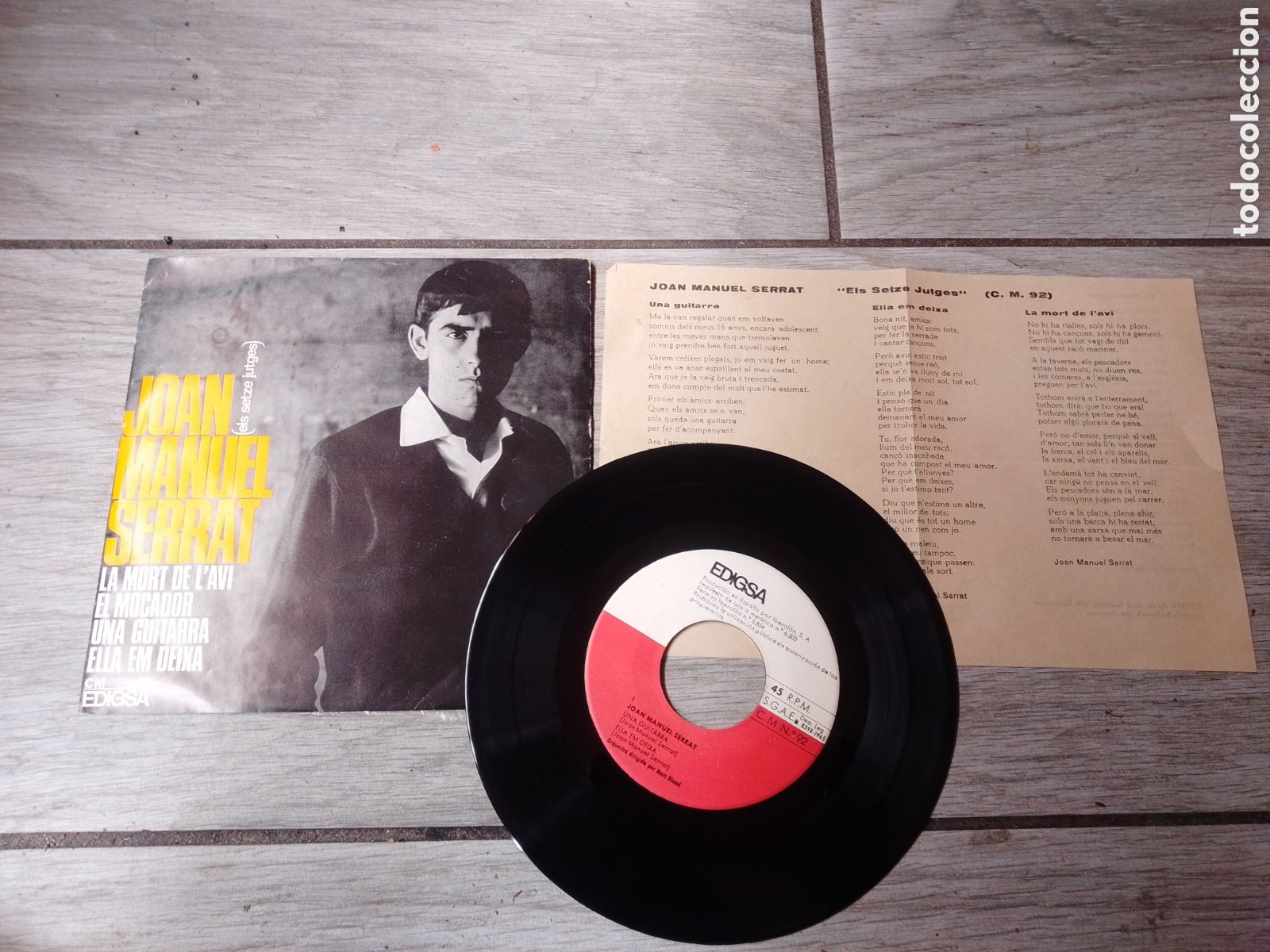 Discos de vinilo: JOAN MANUEL SERRAT - CANTA LES SEVES CAN&Ccedil;ONS ( I ) - EP - SPAIN - EDIGSA - CC -
