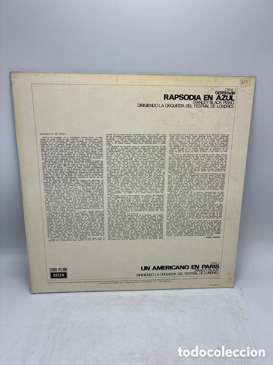 Discos de vinilo: Rapsodia en Azul. George Gershwin. Decca. - Foto 4