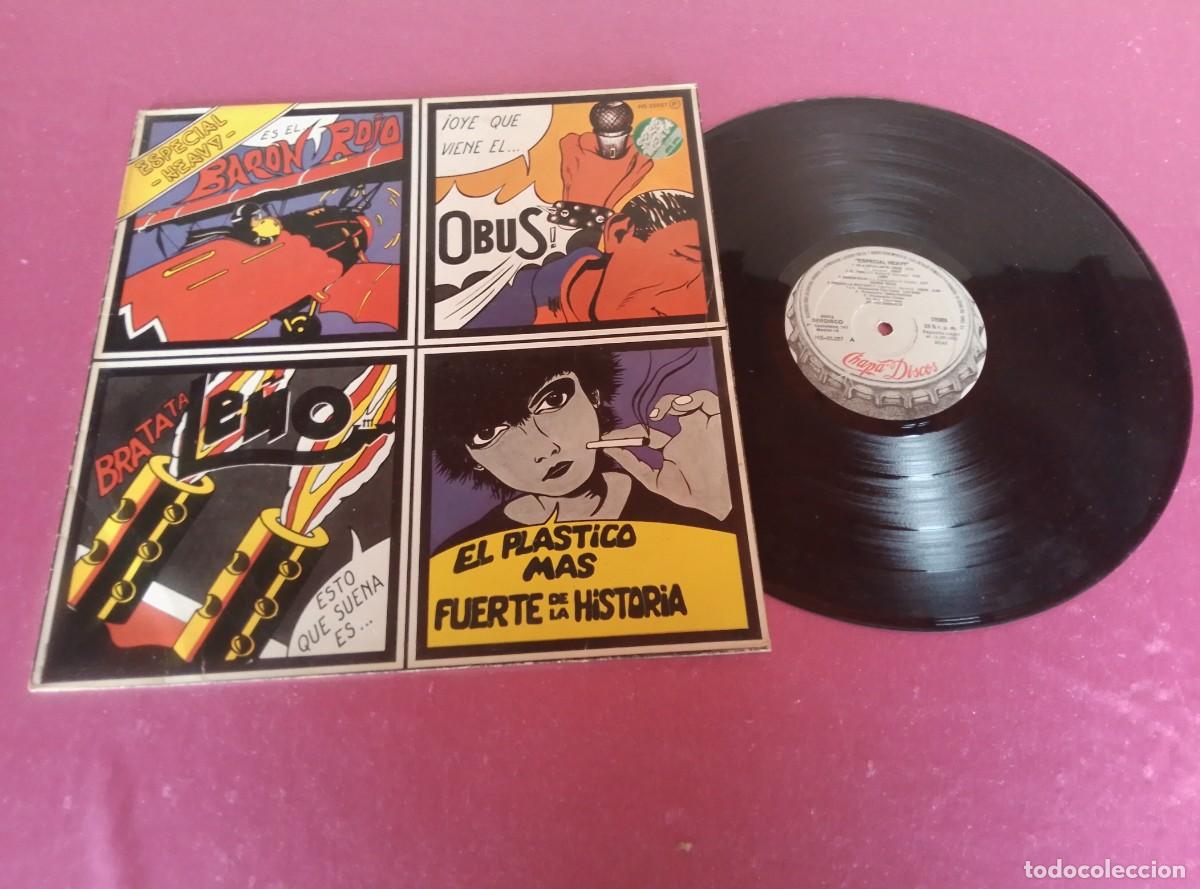 Discos de vinilo: ESPECIAL HEAVY BAR&Oacute;N ROJO OBUS LE&Ntilde;O EL PL&Aacute;STICO 1982 LP L31 4-1
