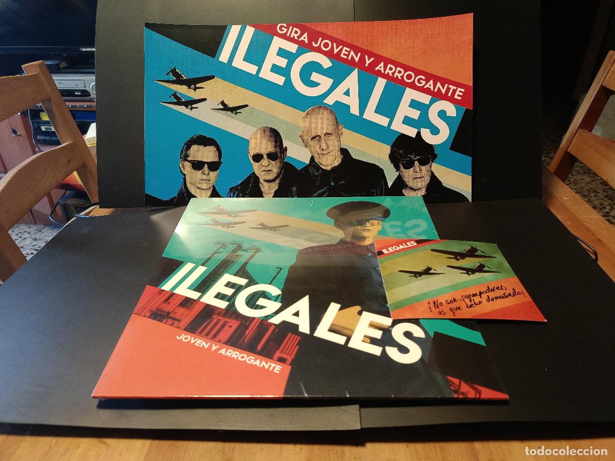 Discos de vinilo: LP ILEGALES JOVEN Y ARROGANTE CON TARJETA PRECINTADO + CARTEL PEPETO