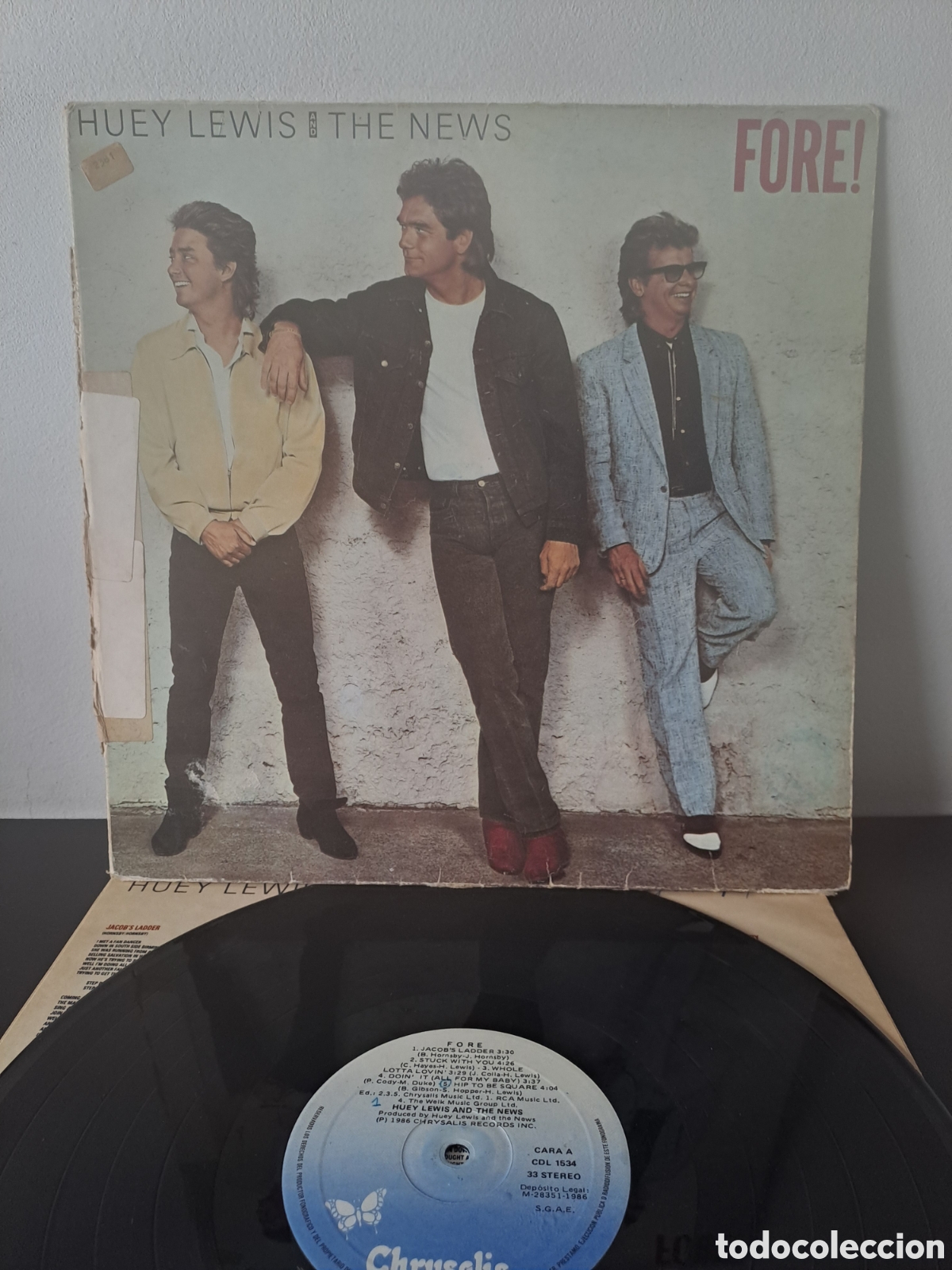 Discos de vinilo: Huey Lewis And The News Fore! Chrysalis 1986 (CDL 1534) Espa&ntilde;a LP, &Aacute;lbum G&eacute;nero: Rock, Pop LX.4