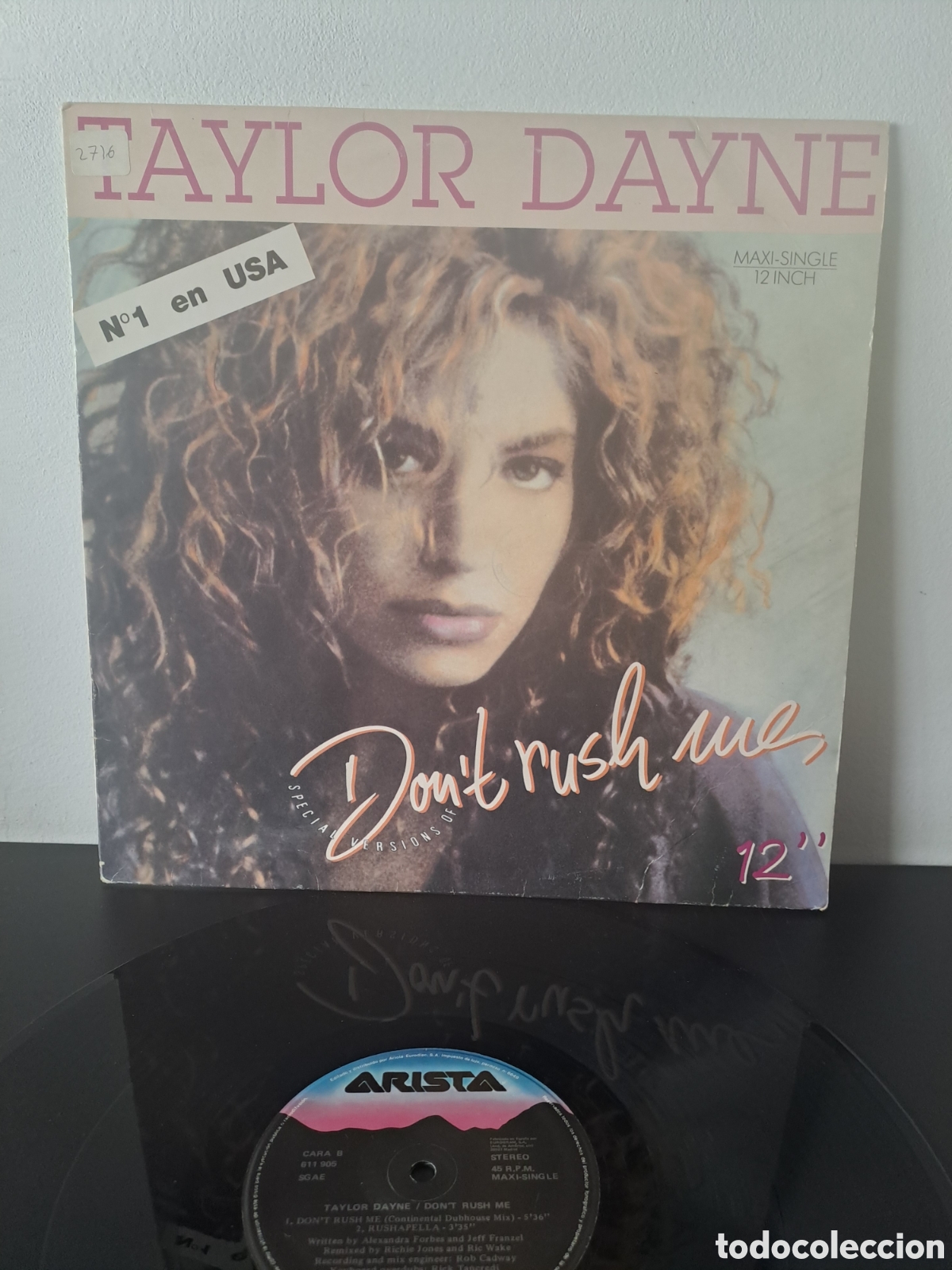 Discos de vinilo: Taylor Dayne Don't Rush Me Arista 1988 (611 905) Espa&ntilde;a Maxi-single (45 R.P.M. / 12 Inch) LX.4