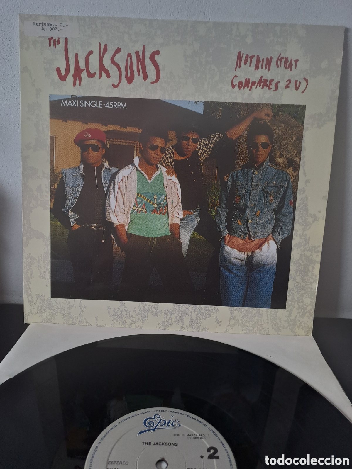 Discos de vinilo: The Jacksons Nothin (That Compares 2 U) Epic 1989 (EPC 654808 6) Espa&ntilde;a Maxi single (45 RPM) LA.1
