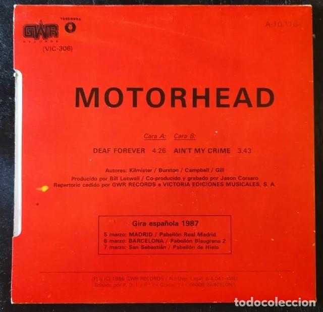 Discos de vinilo: Mot&ouml;rhead - Deaf Forever- 7&rdquo; Single - Foto 2