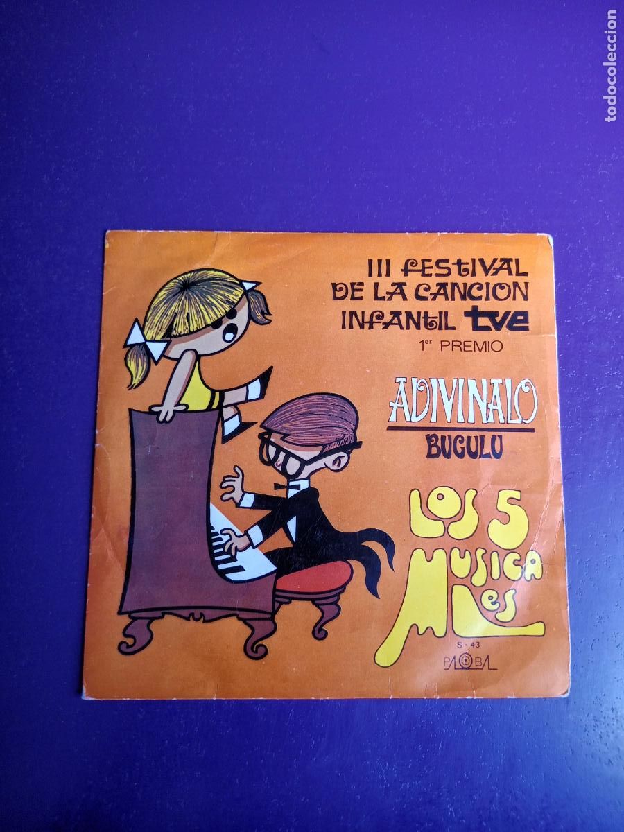 Discos de vinilo: Los 5 Musicales &ndash; Adiv&iacute;nalo / Bugul&uacute; - Sg PALOBAL 1969 - POP SOUL