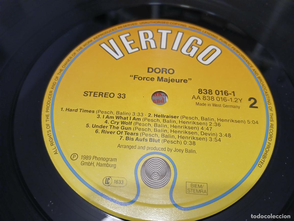 Discos de vinilo: Doro &ndash; Force Majeure- (1989) LP disco vinilo - Foto 3