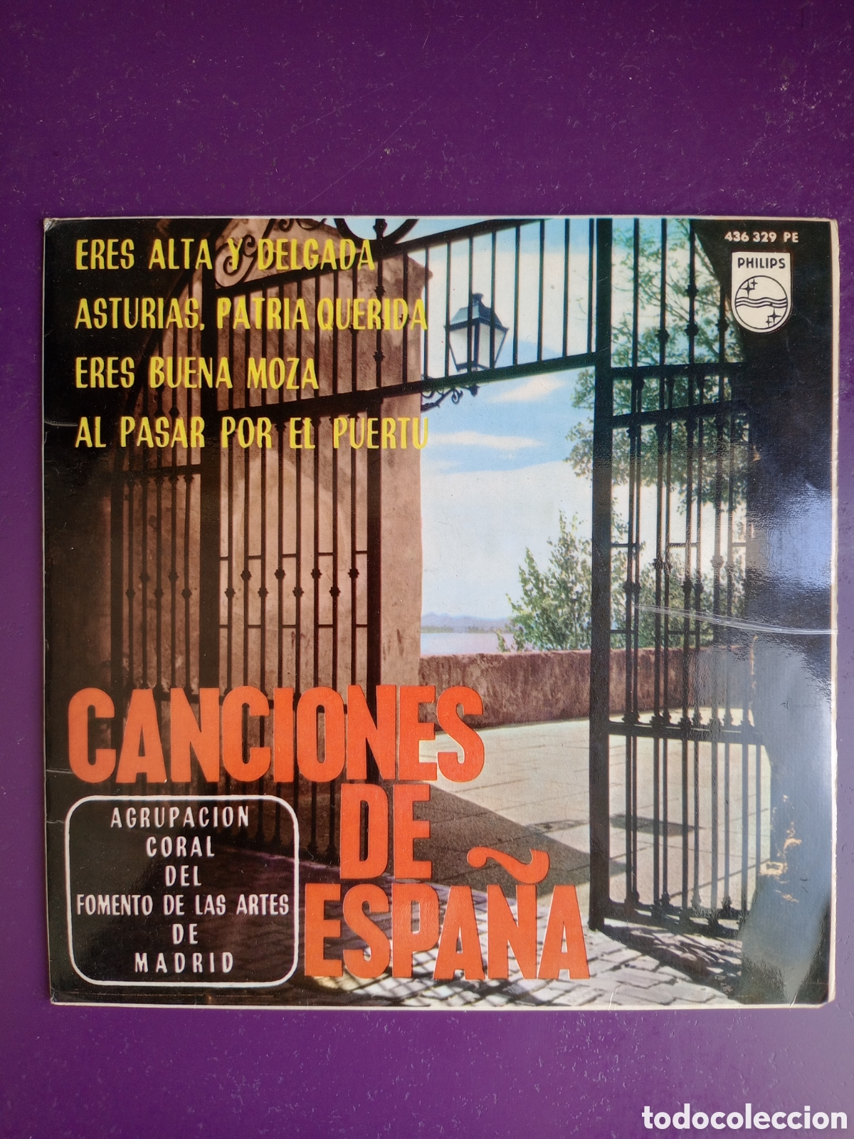 Discos de vinilo: CANCIONES DE ESPA&Ntilde;A - AGRUP CORAL FOMENTO ARTES MADRID - EP PHILIPS 1965 - ASTURIAS PATRIA QUERIDA