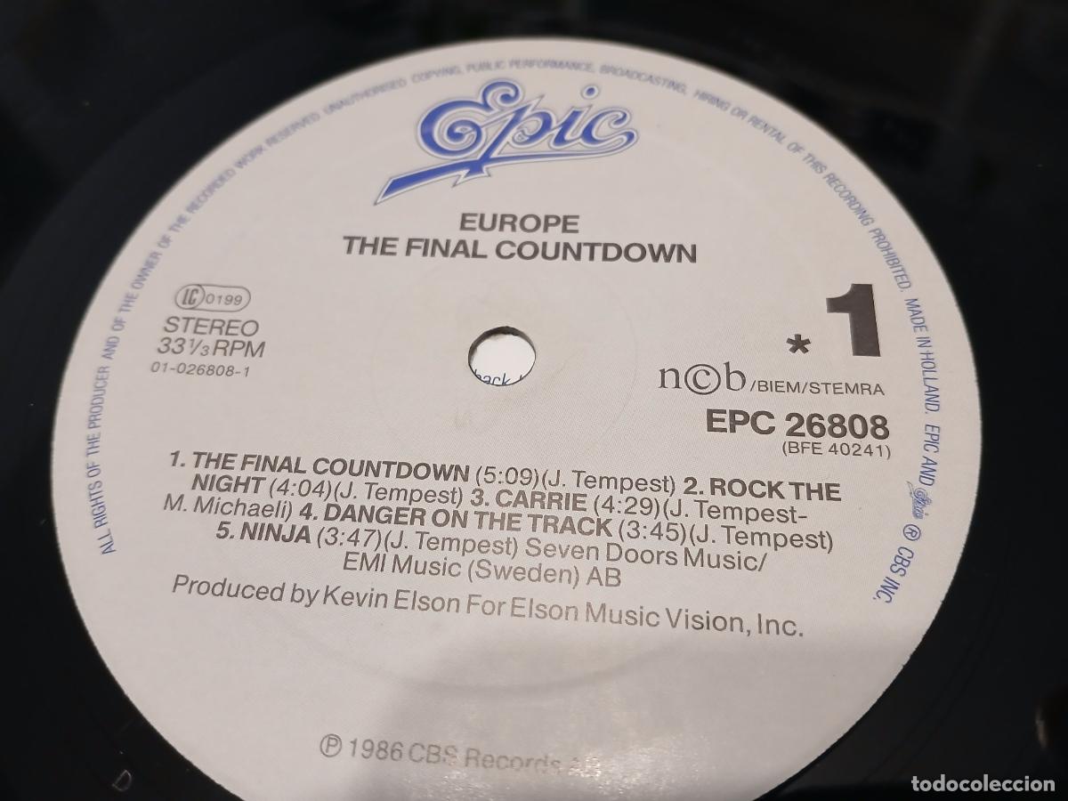Discos de vinilo: Europe &ndash; The Final Countdown- (1986) LP disco vinilo - Foto 2