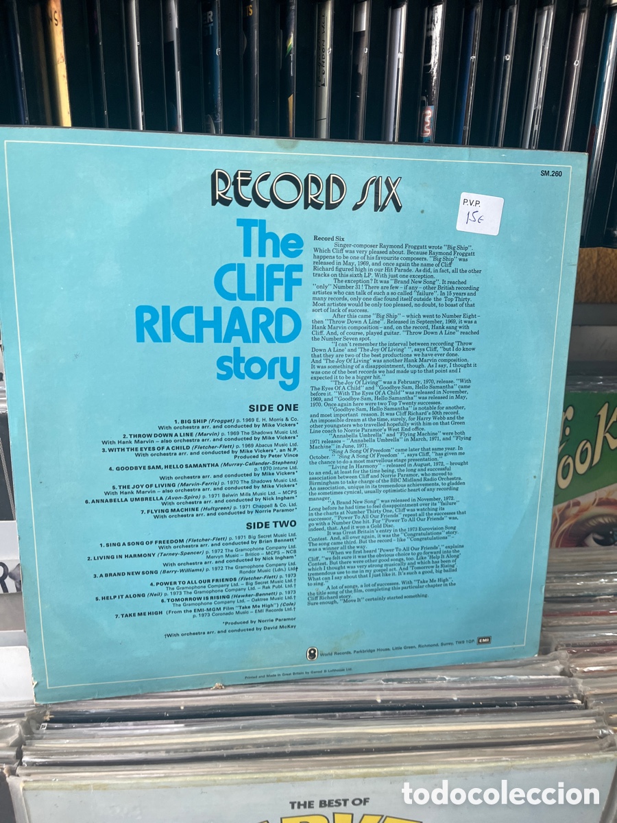 Discos de vinilo: r&eacute;cord six cliff richard story - Foto 2