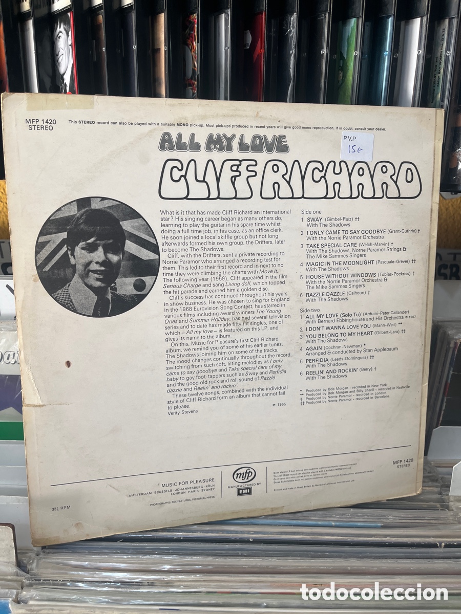 Discos de vinilo: cliff richard all my love - Foto 2