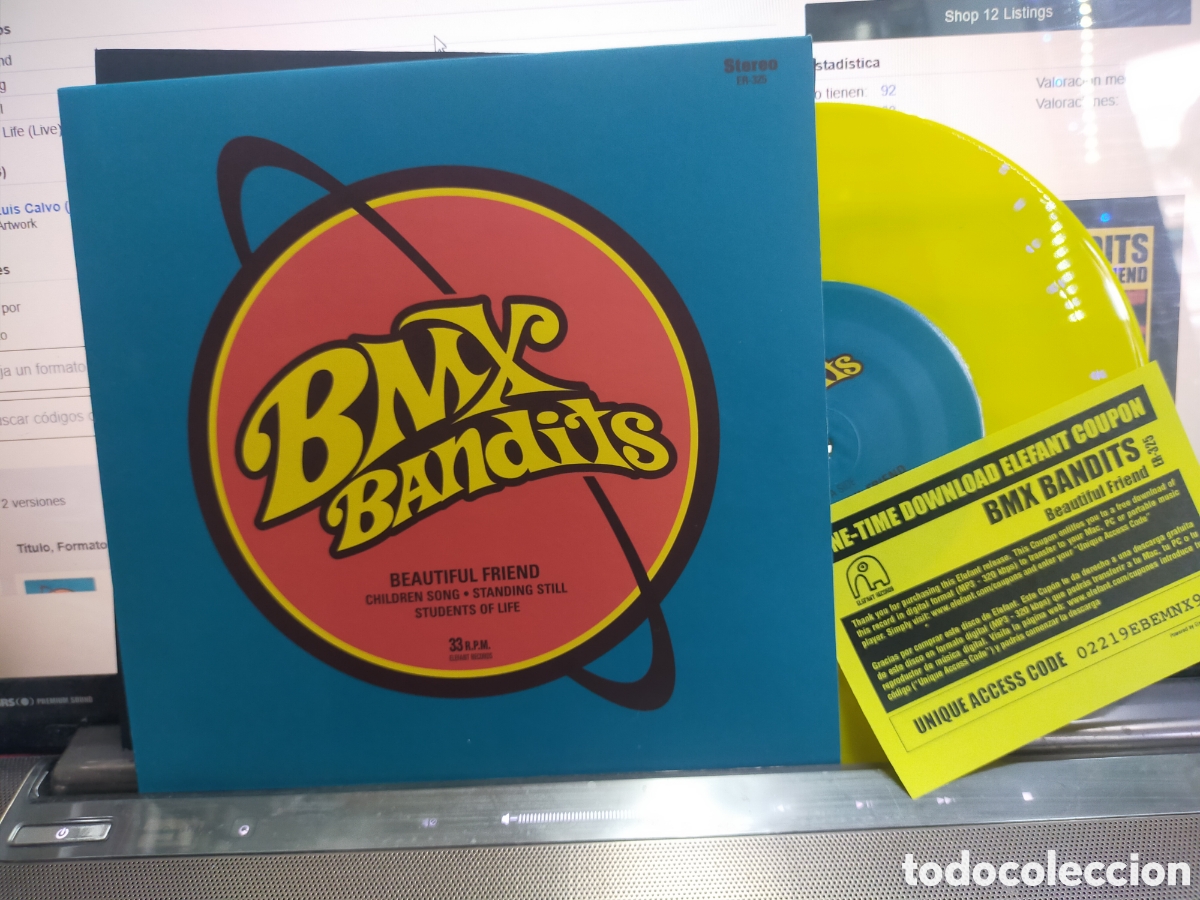 Discos de vinilo: BMX bandits ep beautiful friend + 3 Elefant r&eacute;cords 2013 vinilo amarillo