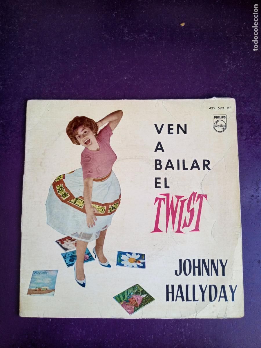 Discos de vinilo: JOHNNY HALLYDAY &lrm;&ndash; VEN A BAILAR EL TWIST +3 - EP PHILIPS 1963 - FRANCIA ROCK, POCO USO