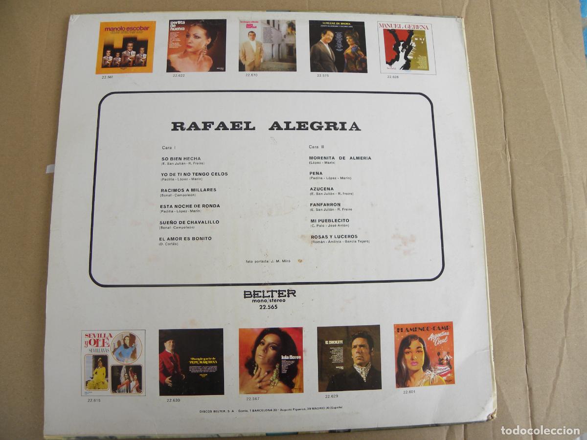 Discos de vinilo: RAFAEL ALEGRIA -LP 1971 - Foto 2