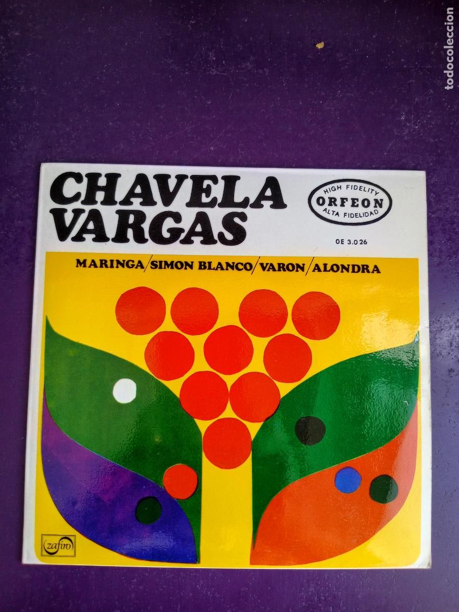 Discos de vinilo: Chavela Vargas &lrm;&ndash; Maringa / Sim&oacute;n Blanco +2 EP ZAFIRO 1966 - SIN APENAS USO - MEXICO MILONGA