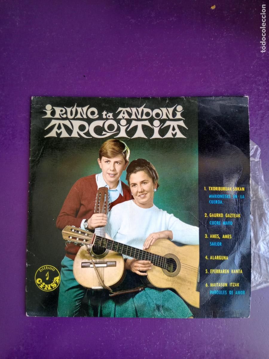 Discos de vinilo: Irune Ta Andoni Argoitia &ndash; Abestiak Euskera - 6 TEMAS - EP CINSA 1968 - EUSKADI FOLK POP VASCO -