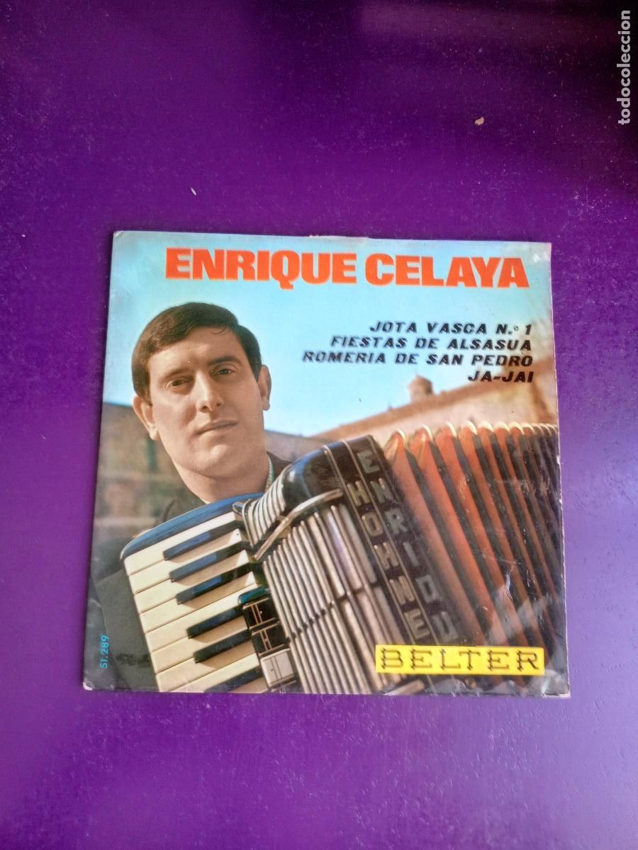 Discos de vinilo: Enrique Celaya &ndash; Acordeonista - JOTA VASCA +3 - EP BELTER 1967 - EUSKADI FOLK POP